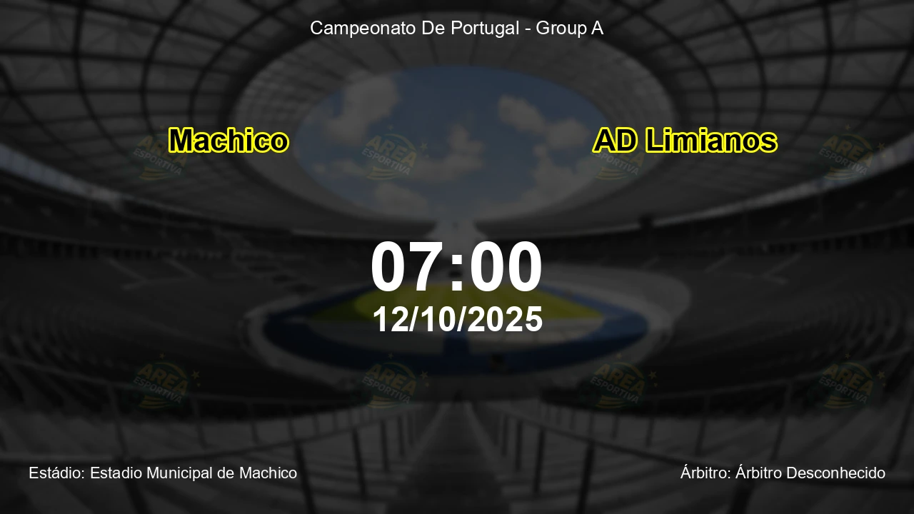 Palpite e análise do jogo Machico vs AD Limianos pela Campeonato De Portugal - Group A
