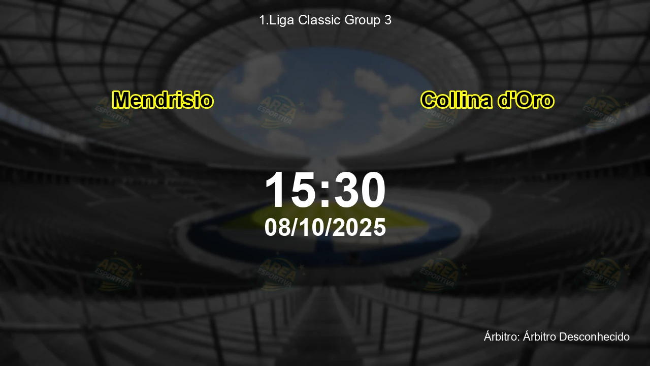 Palpite e análise do jogo Mendrisio vs Collina d'Oro pela 1.Liga Classic Group 3
