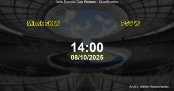 Palpite e análise do jogo Minsk FK W vs PSV W pela Uefa Europa Cup Women - Qualification