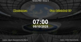 Palpite e análise do jogo Montanesa vs San Cristobal CP pela Tercera Rfef - Group 5