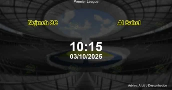 Palpite e análise do jogo Nejmeh SC vs Al Sahel pela Premier League