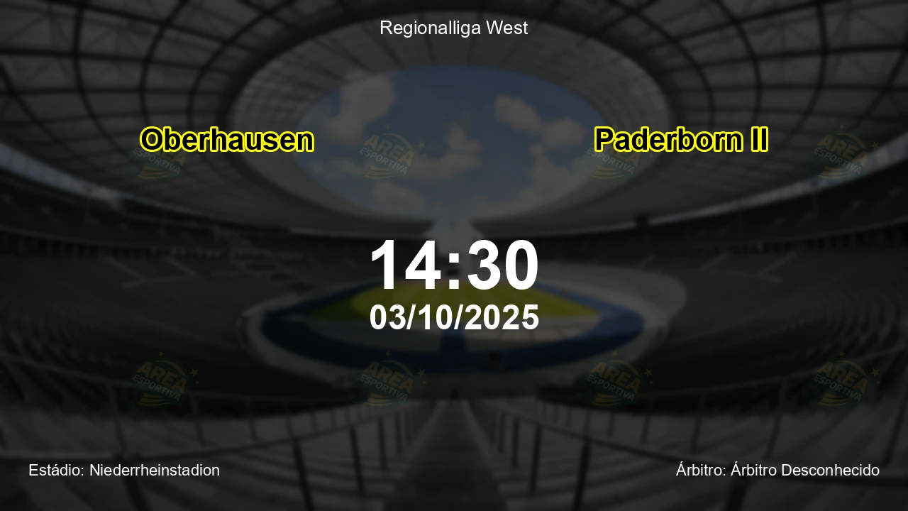Palpite e análise do jogo Oberhausen vs Paderborn II pela Regionalliga West
