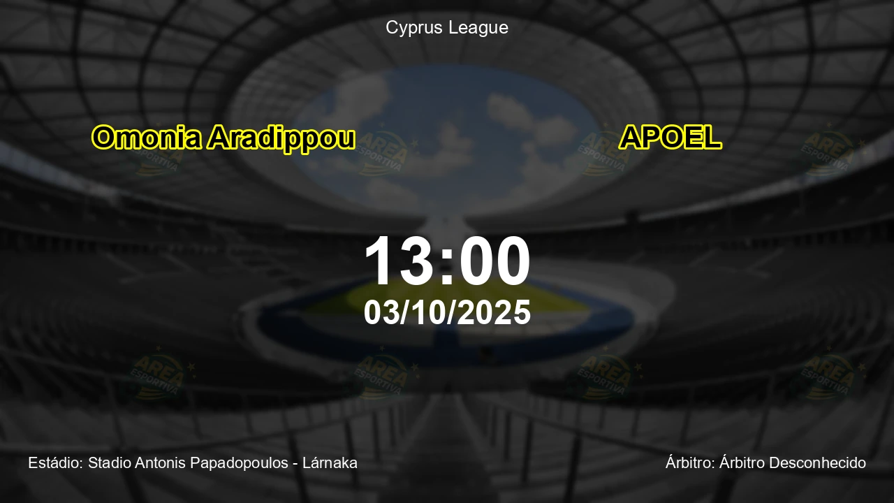 Palpite e análise do jogo Omonia Aradippou vs APOEL pela Cyprus League