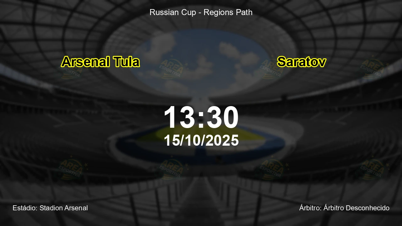 Palpite e análise do jogo Arsenal Tula vs Saratov pela Russian Cup - Regions Path