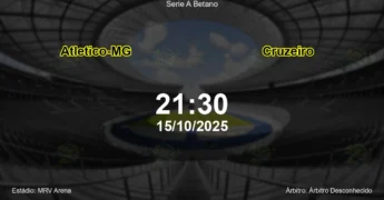 Palpite e análise do jogo Atletico-MG vs Cruzeiro pela Serie A Betano