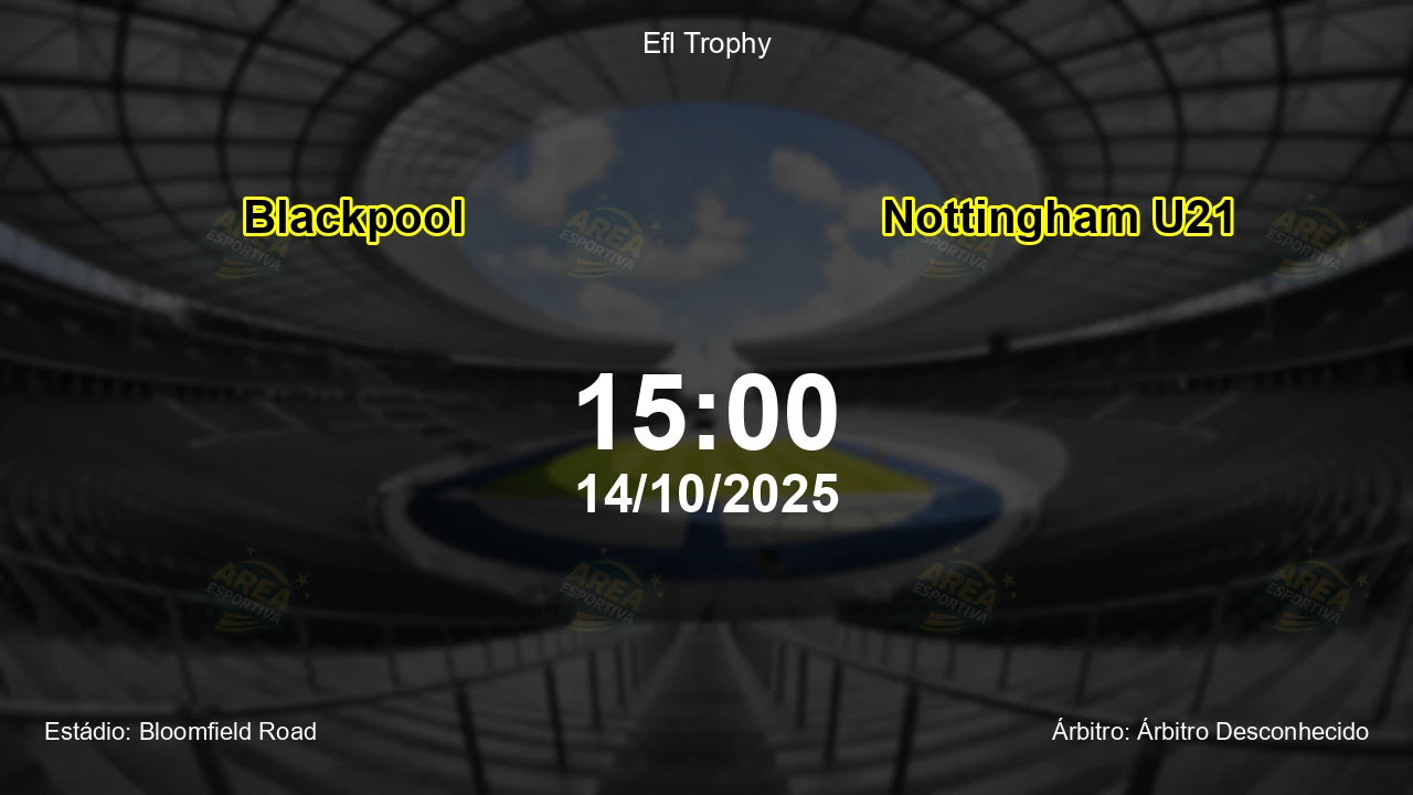 Palpite e análise do jogo Blackpool vs Nottingham U21 pela Efl Trophy
