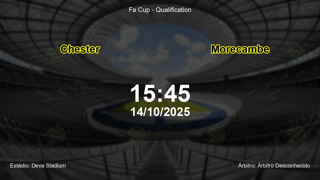 Palpite e análise do jogo Chester vs Morecambe pela Fa Cup - Qualification