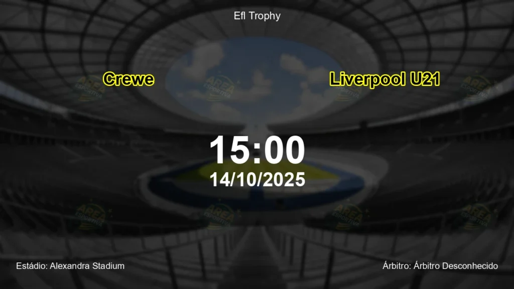 Palpite e an&aacute;lise do jogo Crewe vs Liverpool U21 pela Efl Trophy