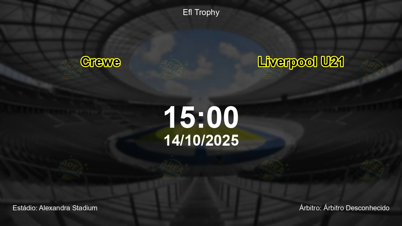 Palpite e análise do jogo Crewe vs Liverpool U21 pela Efl Trophy