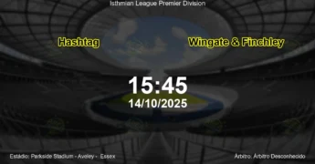 Palpite e análise do jogo Hashtag vs Wingate & Finchley pela Isthmian League Premier Division