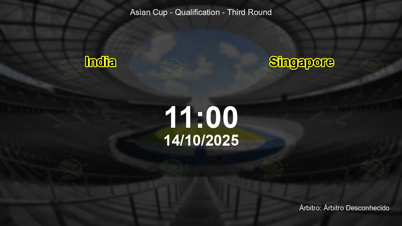 Palpite e análise do jogo India vs Singapore pela Asian Cup - Qualification - Third Round