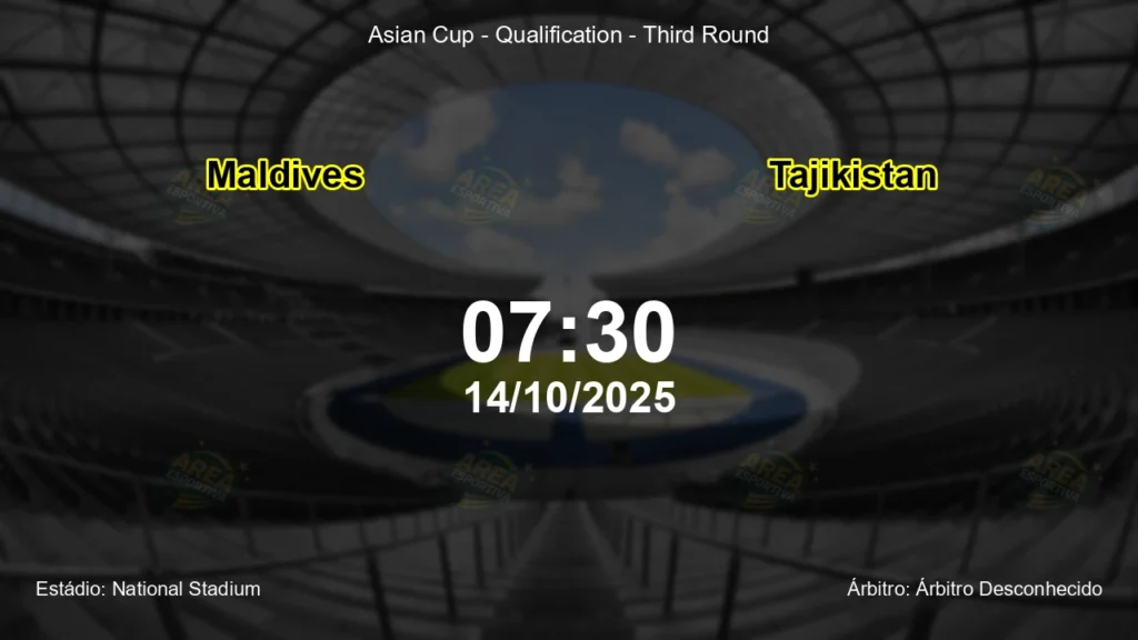 Palpite e an&aacute;lise do jogo Maldives vs Tajikistan pela Asian Cup - Qualification - Third Round