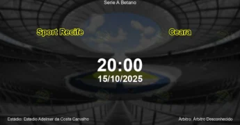 Palpite e análise do jogo Sport Recife vs Ceara pela Serie A Betano