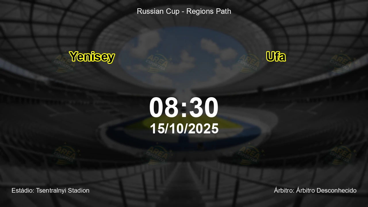 Palpite e análise do jogo Yenisey vs Ufa pela Russian Cup - Regions Path