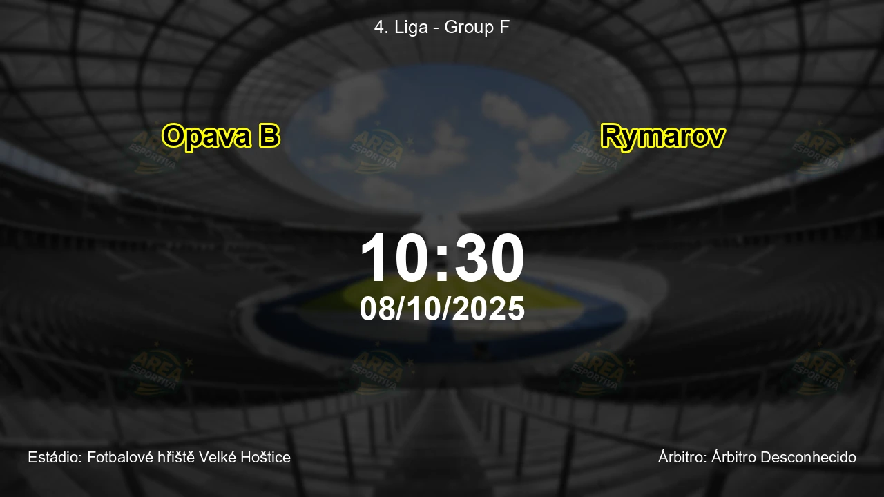Palpite e análise do jogo Opava B vs Rymarov pela 4. Liga - Group F