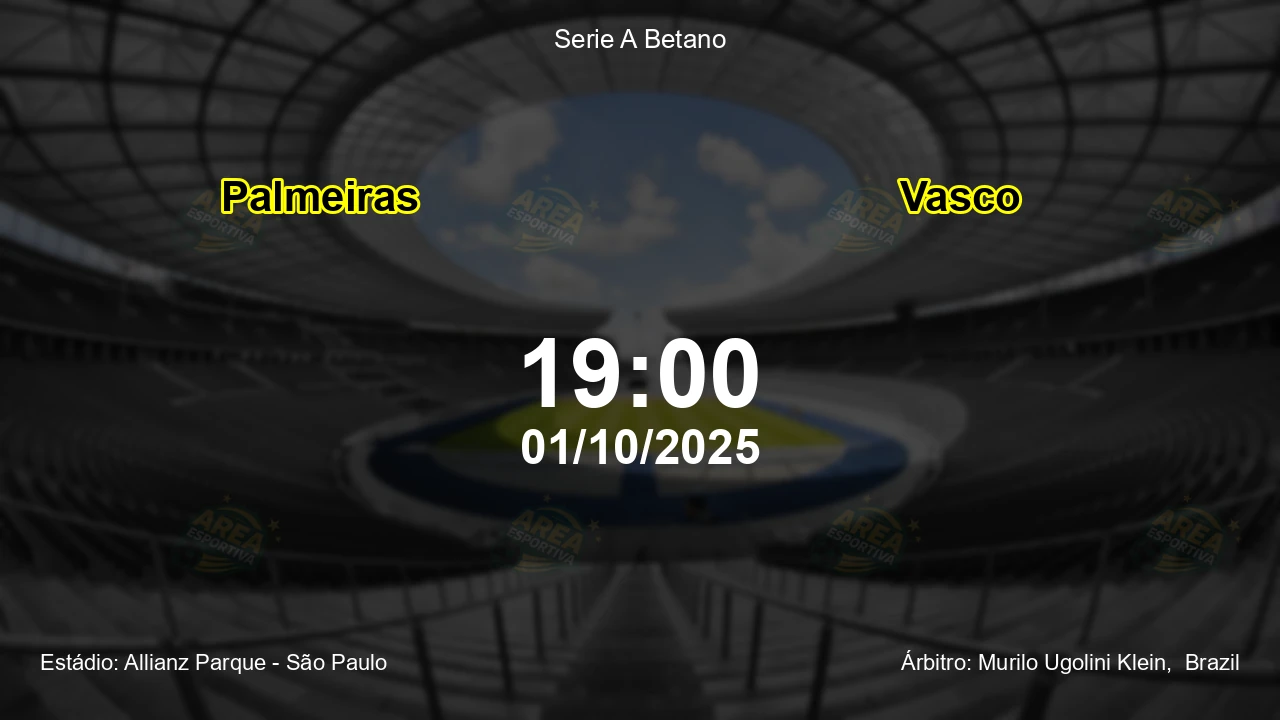 Palpite e análise do jogo Palmeiras vs Vasco pela Serie A Betano