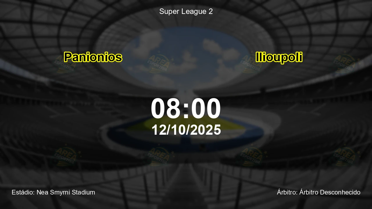 Palpite e análise do jogo Panionios vs Ilioupoli pela Super League 2