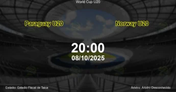 Palpite e análise do jogo Paraguay U20 vs Norway U20 pela World Cup U20