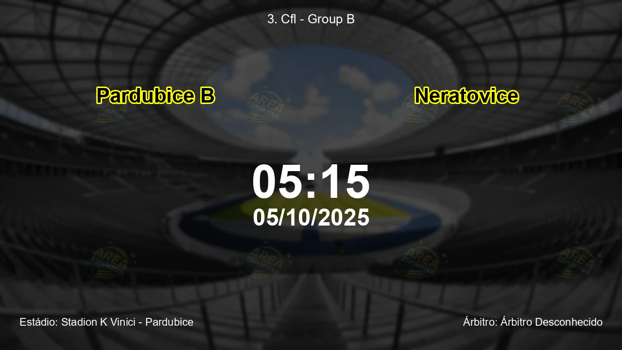 Palpite e análise do jogo Pardubice B vs Neratovice pela 3. Cfl - Group B