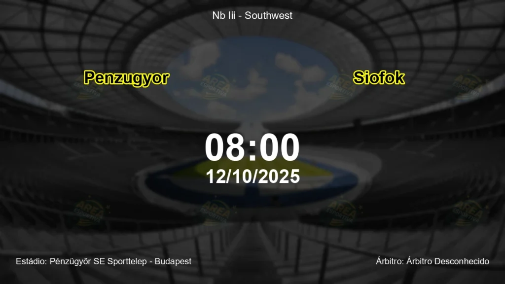 Palpite e an&aacute;lise do jogo Penzugyor vs Siofok pela Nb Iii - Southwest