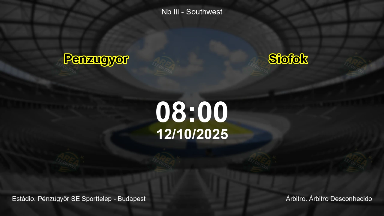 Palpite e análise do jogo Penzugyor vs Siofok pela Nb Iii - Southwest