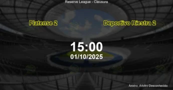 Palpite e análise do jogo Platense 2 vs Deportivo Riestra 2 pela Reserve League - Clausura