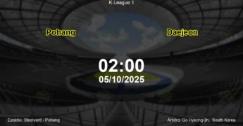 Palpite e análise do jogo Pohang vs Daejeon pela K League 1