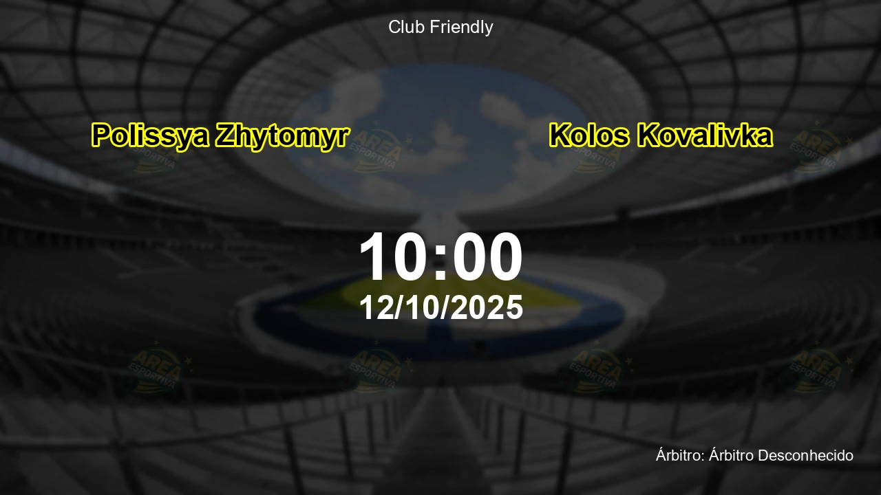 Palpite e análise do jogo Polissya Zhytomyr vs Kolos Kovalivka pela Club Friendly