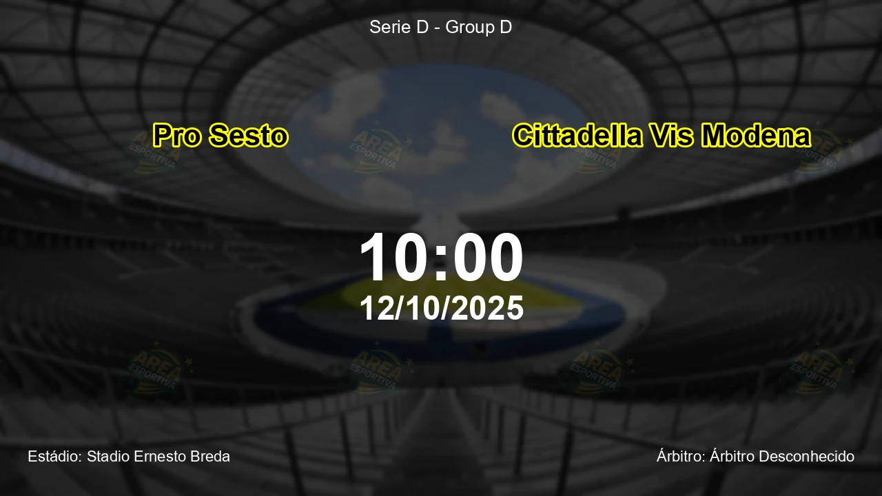 Palpite e análise do jogo Pro Sesto vs Cittadella Vis Modena pela Serie D - Group D