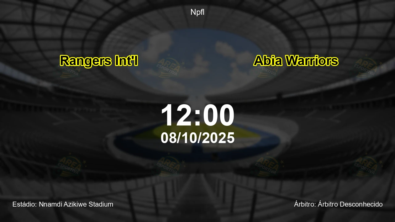 Palpite e análise do jogo Rangers Int'l vs Abia Warriors pela Npfl