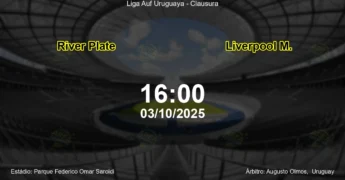 Palpite e análise do jogo River Plate vs Liverpool M. pela Liga Auf Uruguaya - Clausura