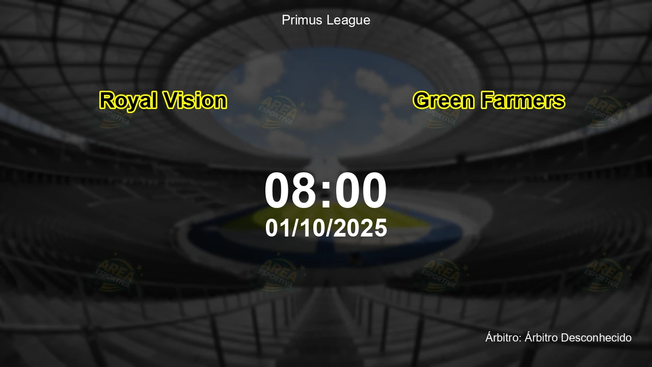 Palpite e análise do jogo Royal Vision vs Green Farmers pela Primus League