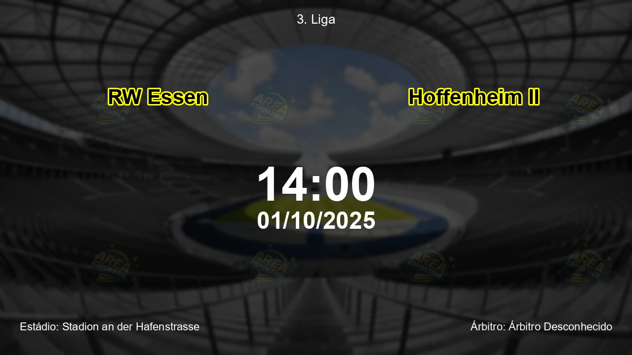 Palpite e análise do jogo RW Essen vs Hoffenheim II pela 3. Liga