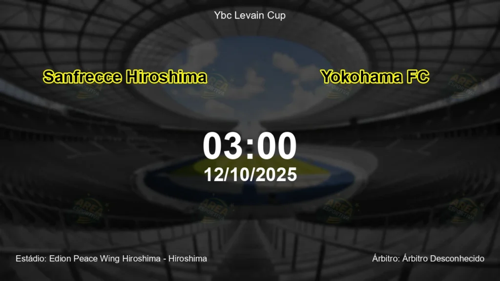 Palpite e an&aacute;lise do jogo Sanfrecce Hiroshima vs Yokohama FC pela Ybc Levain Cup