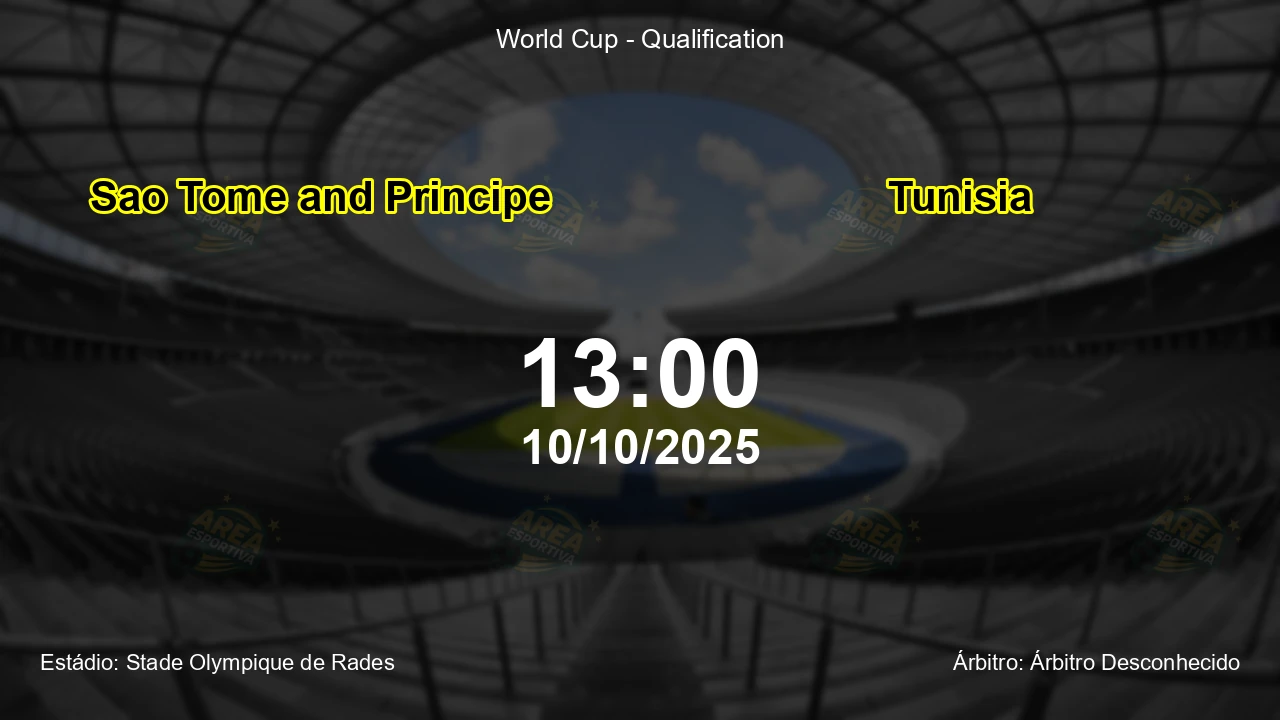 Palpite e análise do jogo Sao Tome and Principe vs Tunisia pela World Cup - Qualification
