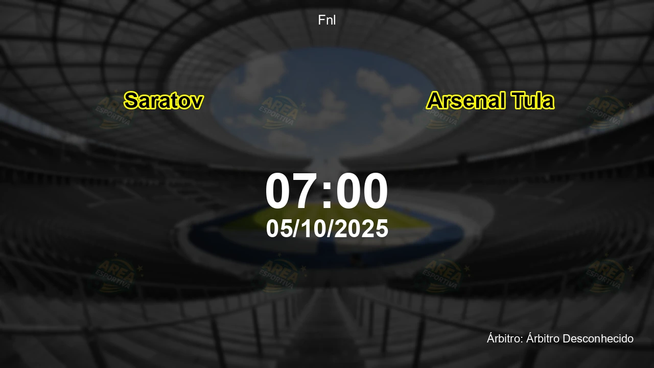 Palpite e análise do jogo Saratov vs Arsenal Tula pela Fnl