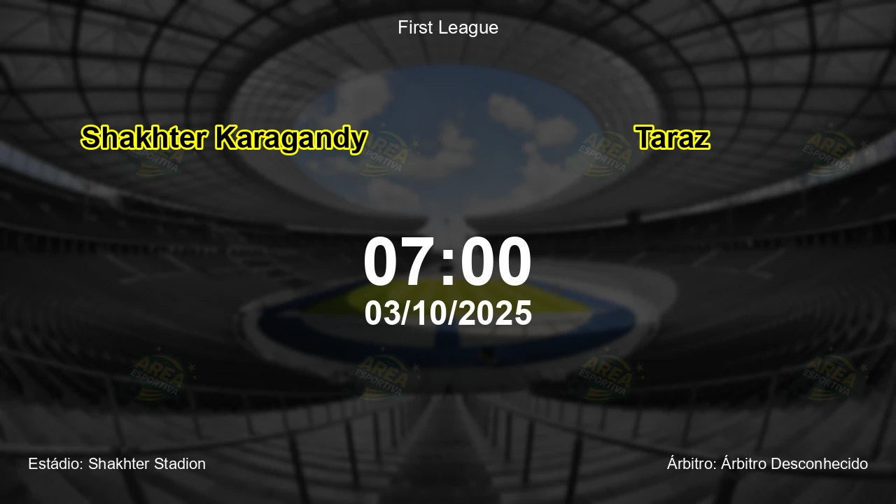 Palpite e análise do jogo Shakhter Karagandy vs Taraz pela First League