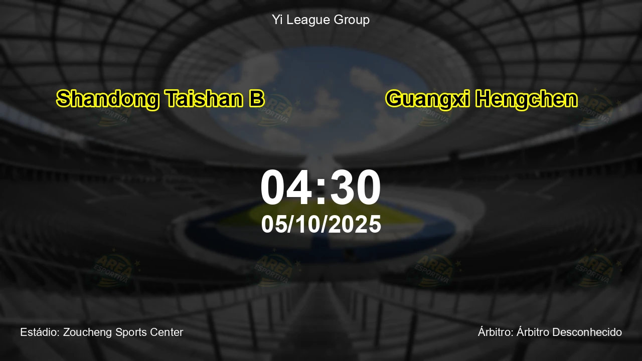 Palpite e análise do jogo Shandong Taishan B vs Guangxi Hengchen pela Yi League Group