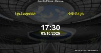 Palpite e análise do jogo Sp. Luqueno vs 2 de Mayo pela Copa De Primera - Clausura