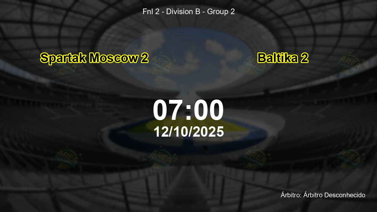 Palpite e análise do jogo Spartak Moscow 2 vs Baltika 2 pela Fnl 2 - Division B - Group 2