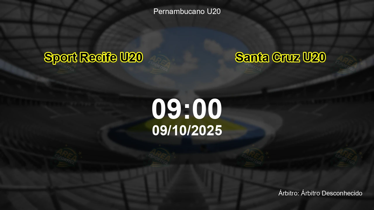 Palpite e análise do jogo Sport Recife U20 vs Santa Cruz U20 pela Pernambucano U20