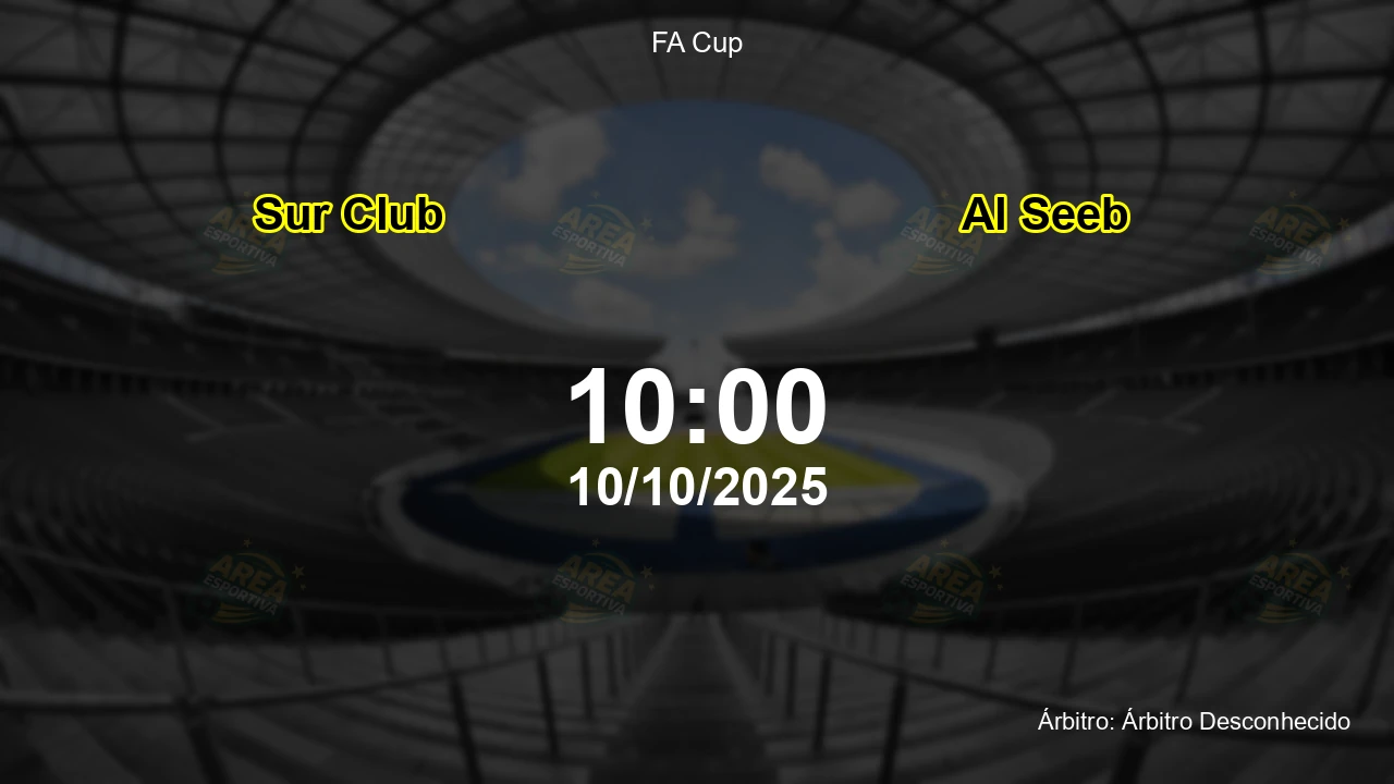 Palpite e análise do jogo Sur Club vs Al Seeb pela FA Cup