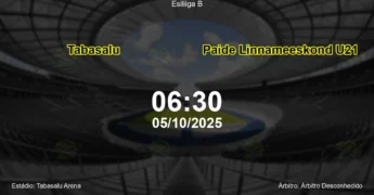 Palpite e análise do jogo Tabasalu vs Paide Linnameeskond U21 pela Esiliiga B
