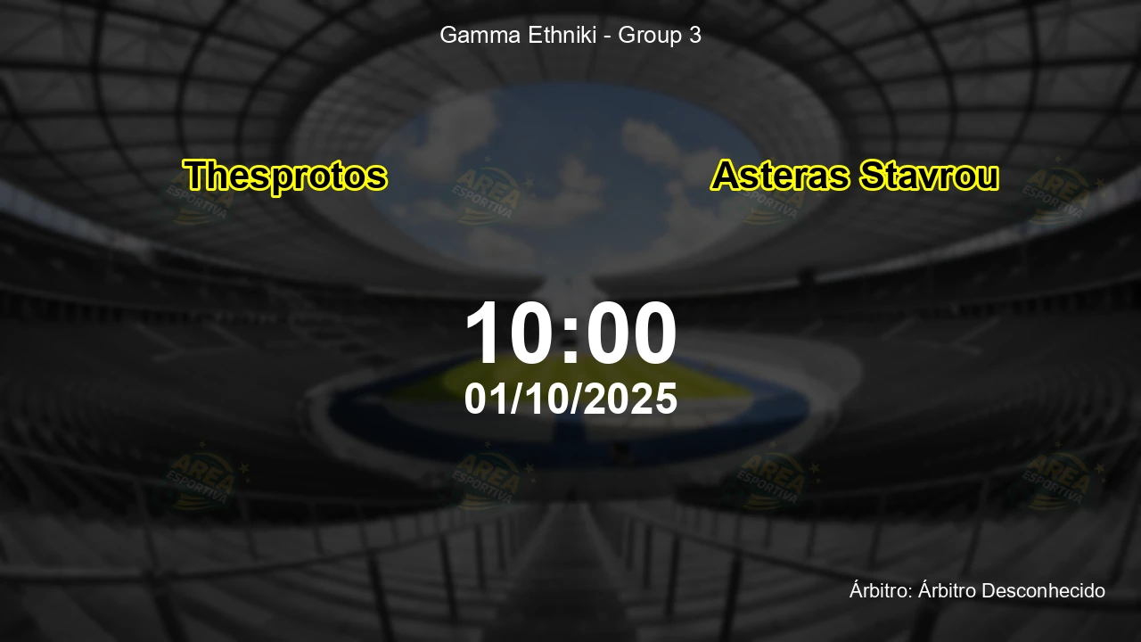 Palpite e análise do jogo Thesprotos vs Asteras Stavrou pela Gamma Ethniki - Group 3
