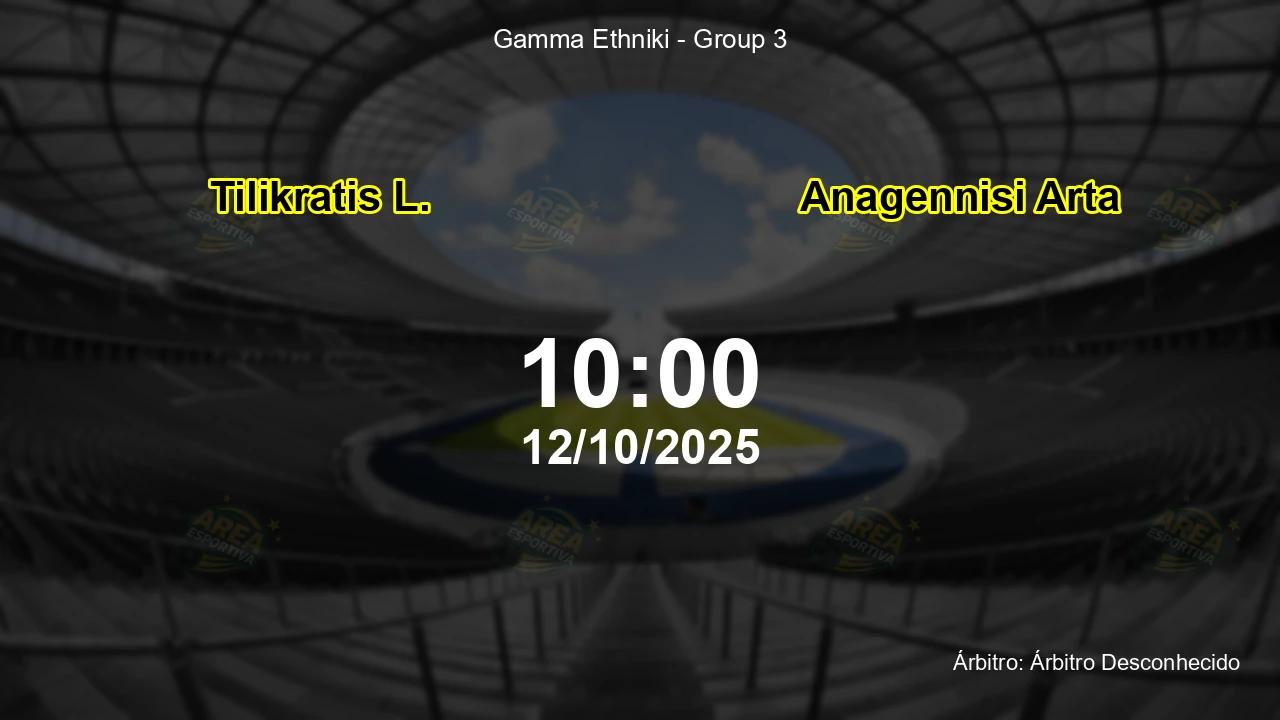 Palpite e análise do jogo Tilikratis L. vs Anagennisi Arta pela Gamma Ethniki - Group 3
