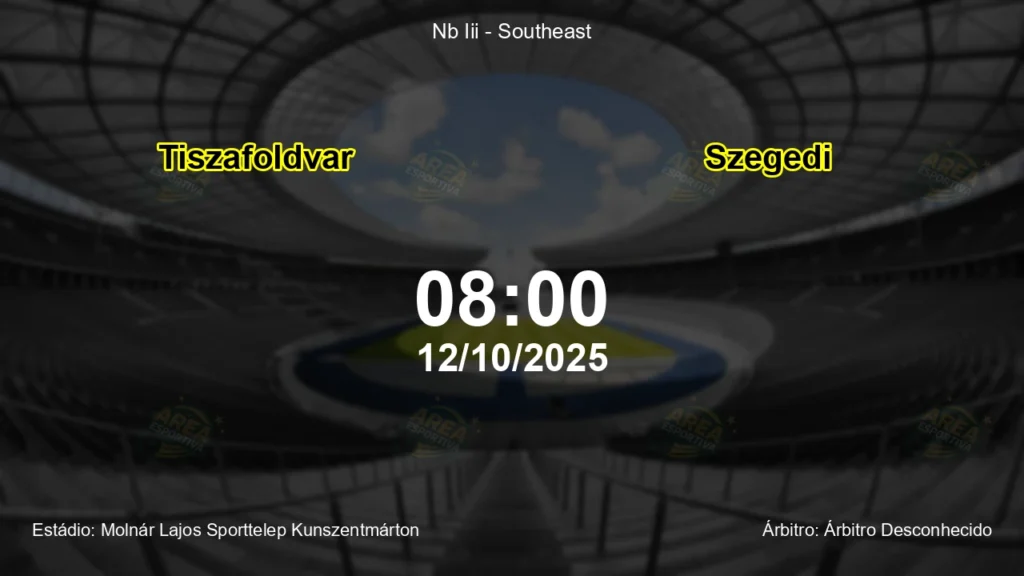 Palpite e an&aacute;lise do jogo Tiszafoldvar vs Szegedi pela Nb Iii - Southeast