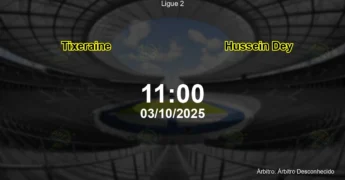 Palpite e análise do jogo Tixeraine vs Hussein Dey pela Ligue 2