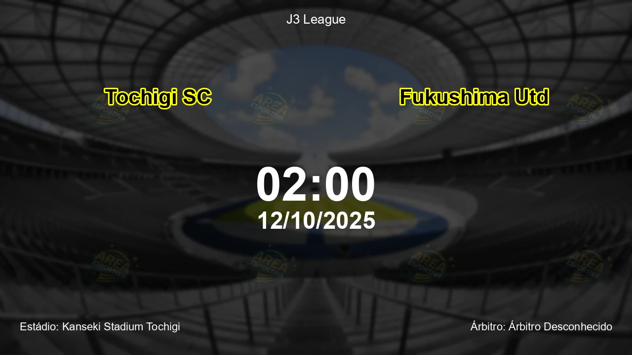 Palpite e análise do jogo Tochigi SC vs Fukushima Utd pela J3 League