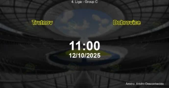 Palpite e análise do jogo Trutnov vs Dobrovice pela 4. Liga - Group C