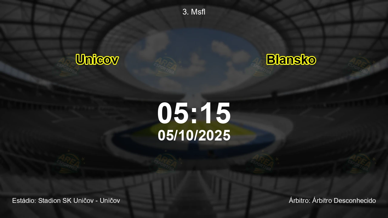 Palpite e análise do jogo Unicov vs Blansko pela 3. Msfl